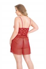 Deluxerie Grote Maten Babydoll Set Perla