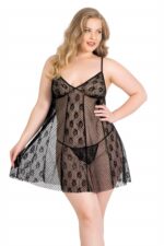 Deluxerie Grote Maten Babydoll Set Petria