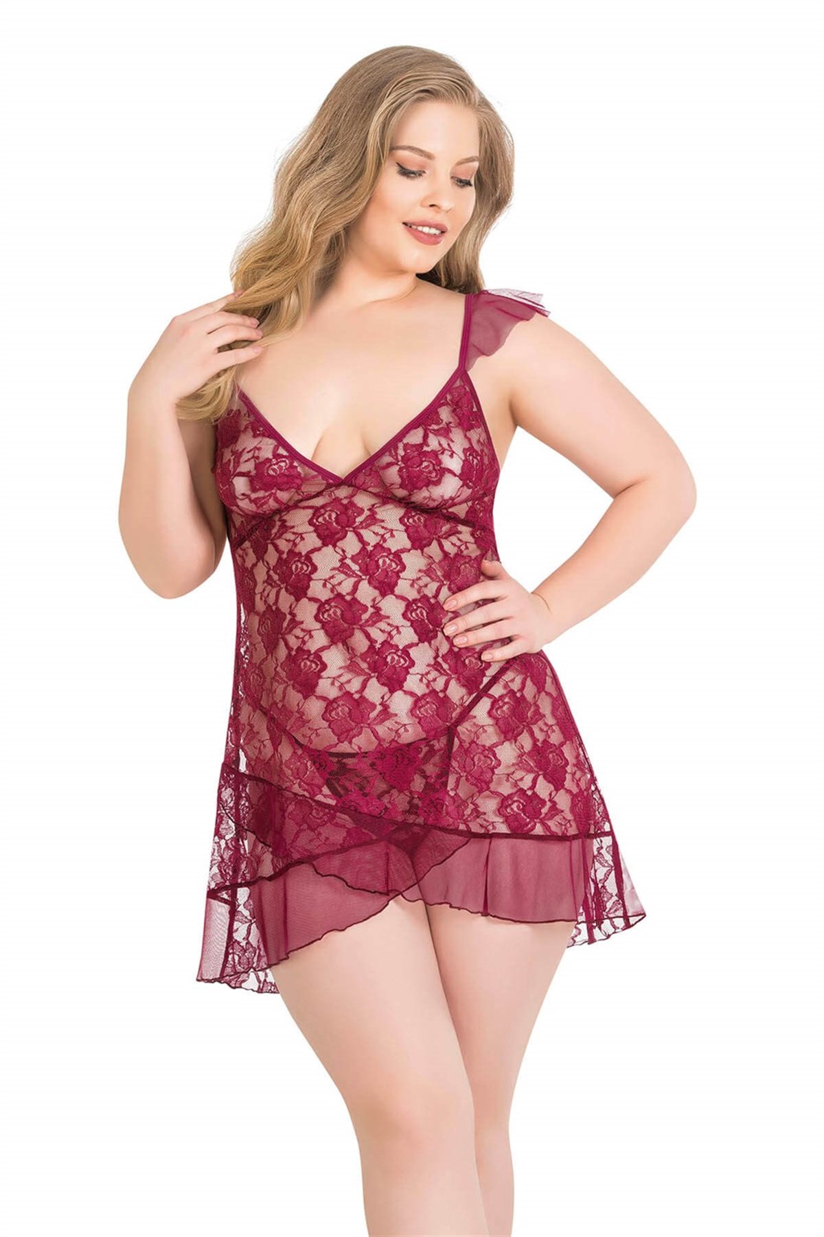 Deluxerie Grote Maten Babydoll Set Pheba Deluxerie Grote Maten Babydoll Set Pheba