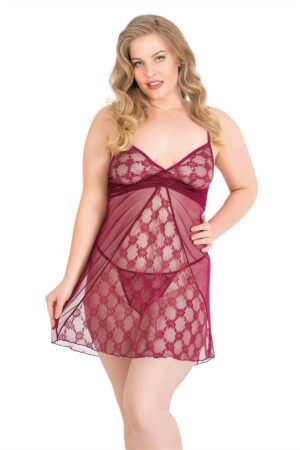 Deluxerie Grote Maten Babydoll Set Primrose
