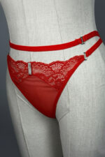 Kırmızı Fantezi Seksi Taş Detaylı String Tanga MBU-9006
